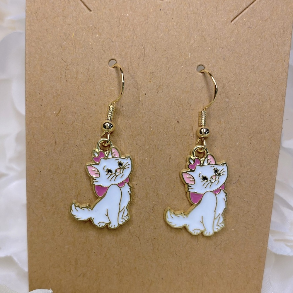 Disney Inspired Aristocats Marie Kitty Earrings NWT